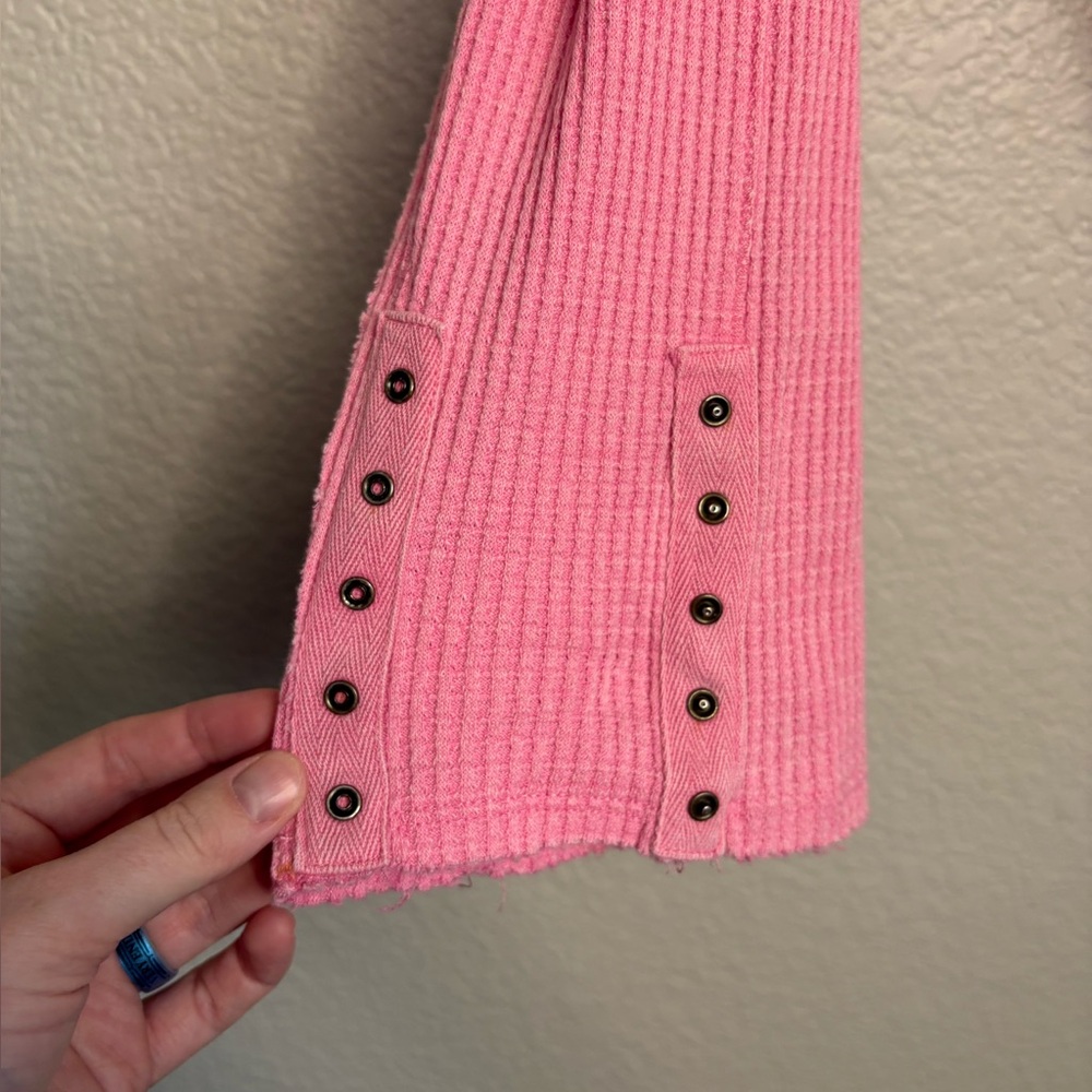 FREE PEOPLE Oh My Babydoll Thermal in Pink Carnation XL Flowy - Picture 9 of 12